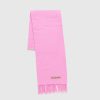 Vinter Tilbehor | Acne Studios Frynse Uld Torklaede Bubble Pink