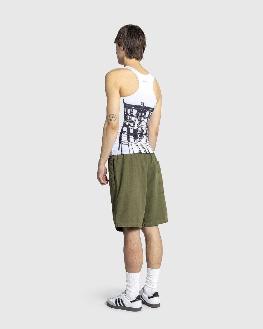 T-Shirts | Jean Paul Gaultier Jersey Top Trykt Cage Trompe L'Oeil Hvid/Sort