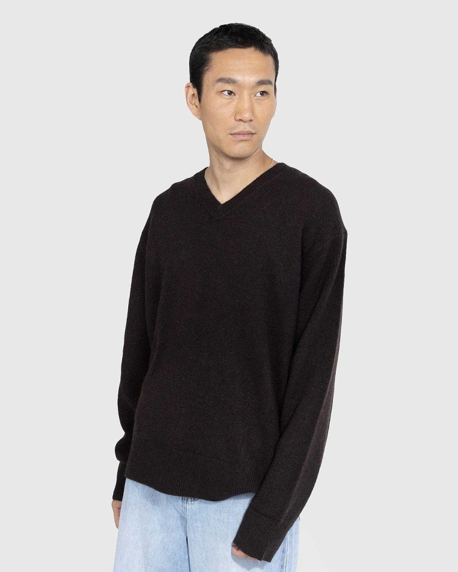 Strik | Acne Studios Uld V-Hals Sweater Brun
