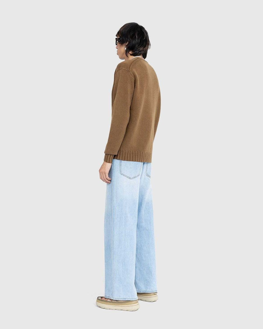 Strik | Auralee Vasket Fransk Merino Strik Crewneck Brun