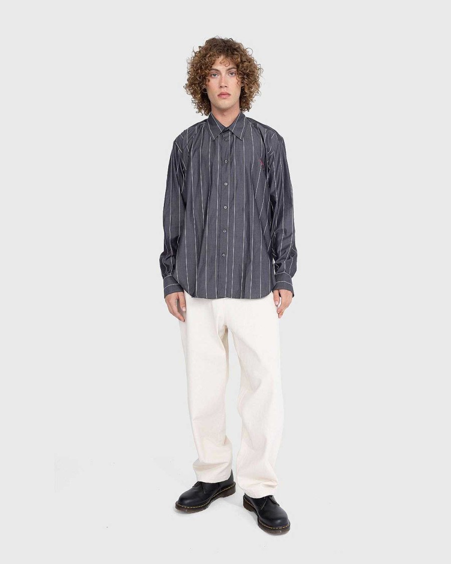 Skjorter | Martine Rose Pulled Neck Shirt Gra/Hvid