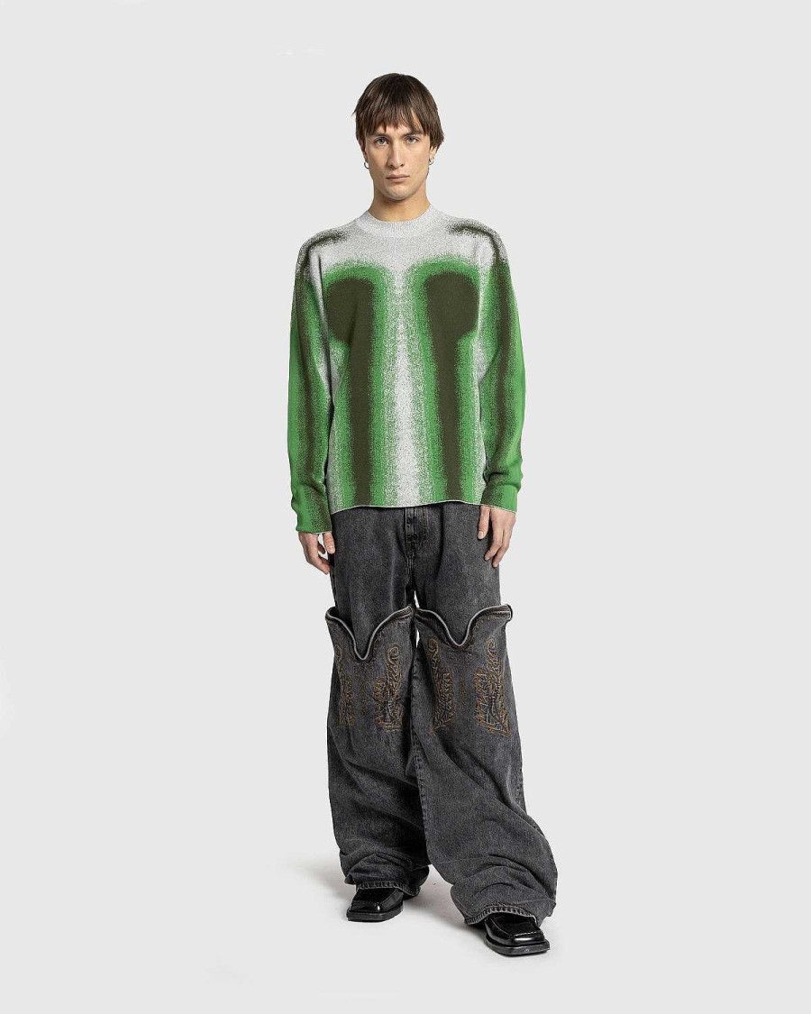 Strik | Y/Project Gradient Knit Crewneck Sweater Gron