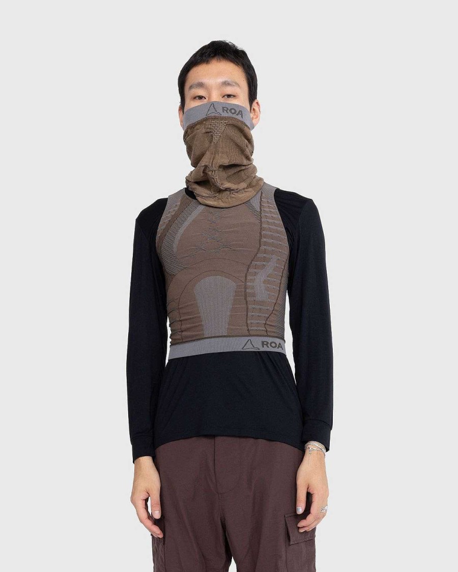 T-Shirts | ROA 3D Strik Top Brun/Gra