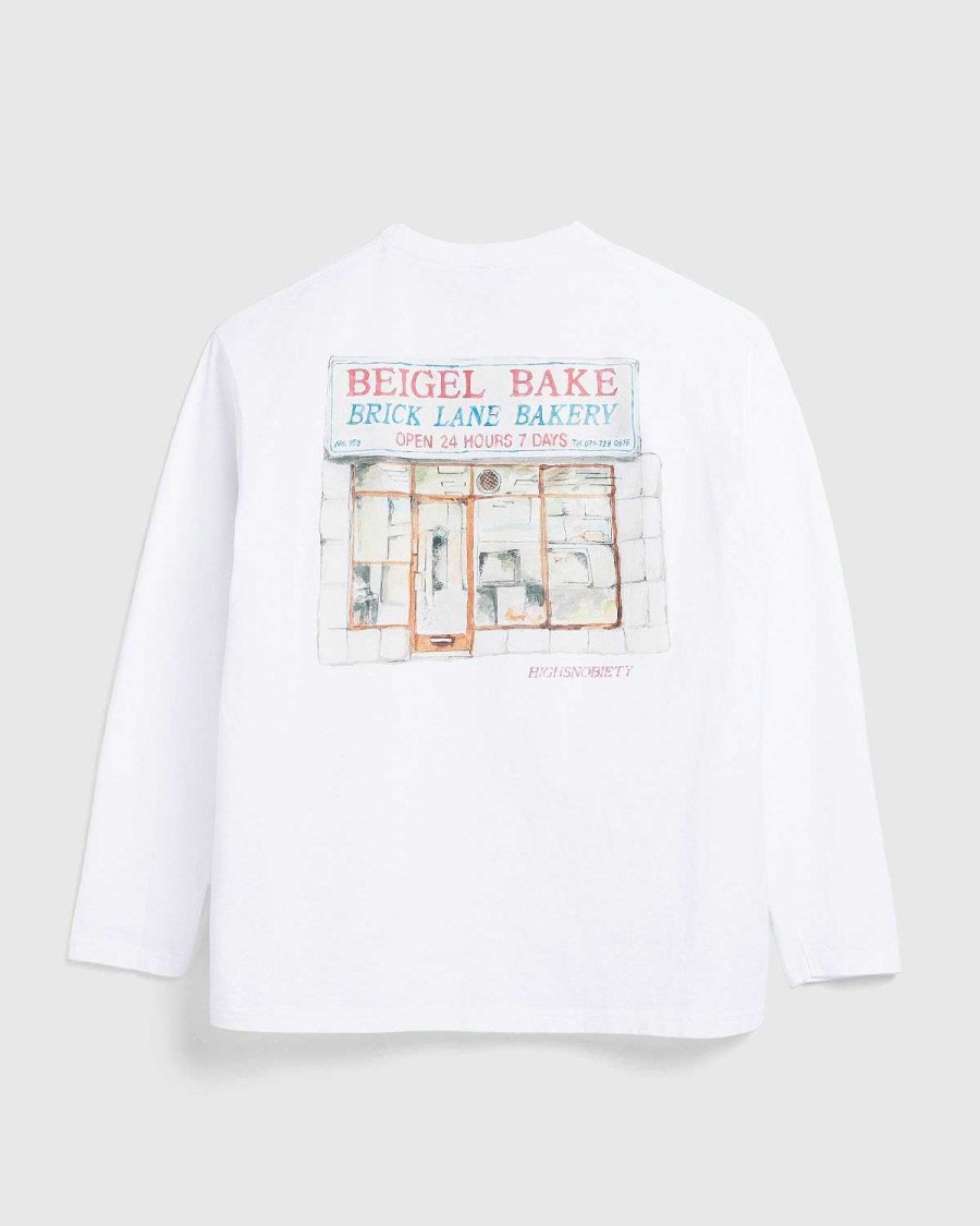 T-Shirts | Beigel Bake Akvarel Langaermet T-Shirt Hvid