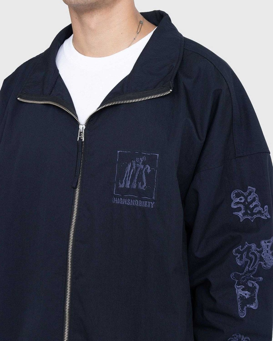 Overtoj | NTS Borstet Nylon Traeningsjakke Navy