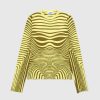 T-Shirts | Jean Paul Gaultier Lange Aermer, Rund Hals, Striber, Gron