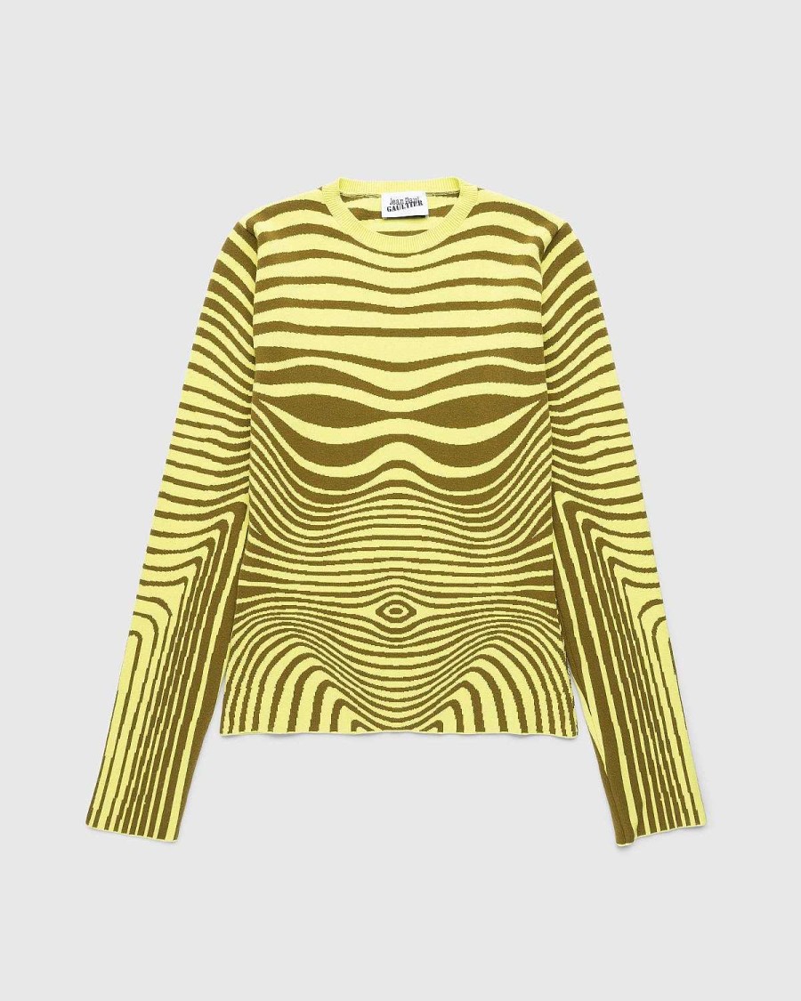 T-Shirts | Jean Paul Gaultier Lange Aermer, Rund Hals, Striber, Gron