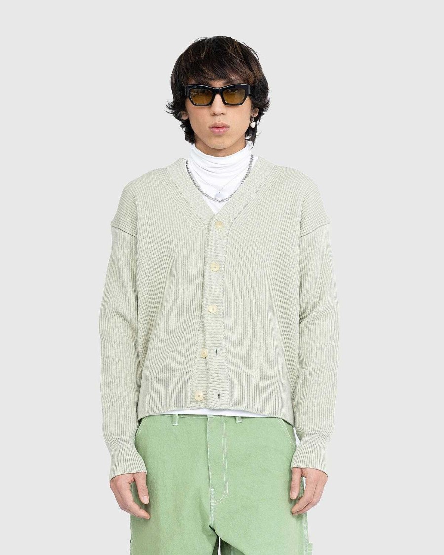 Strik | Auralee Fransk Merino Rib Strik Cardigan Light Khaki