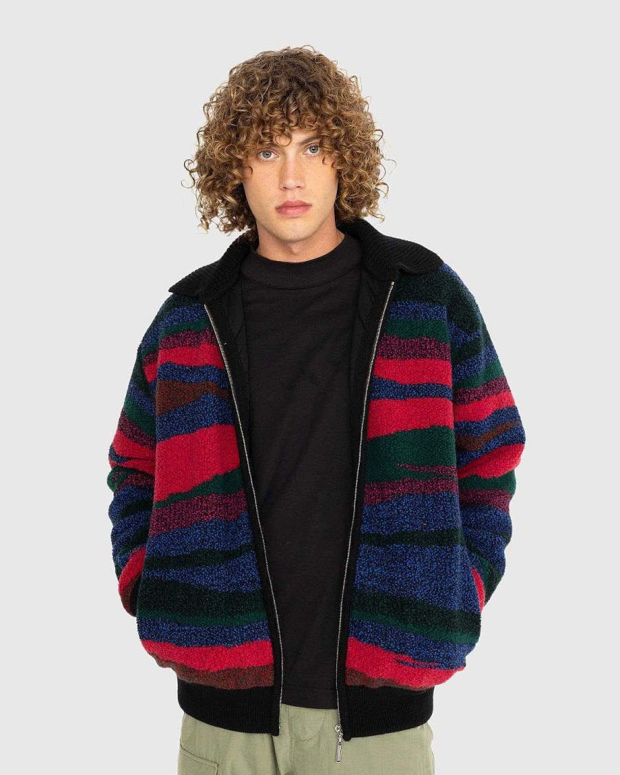 Overtoj | Missoni Uld Bomberjakke Sort/Rod