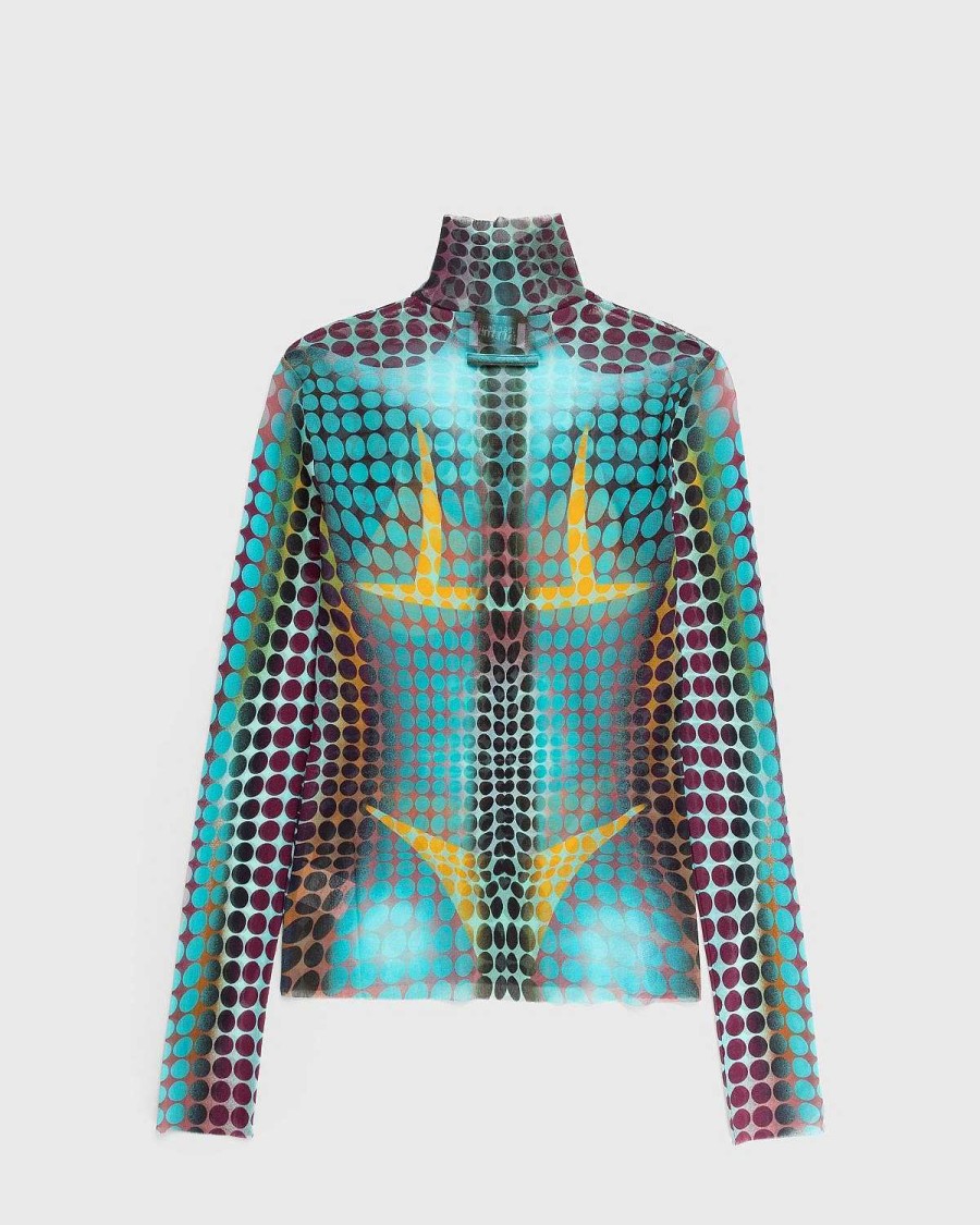 Strik | Jean Paul Gaultier Hojhalset Langaermet Top Bla