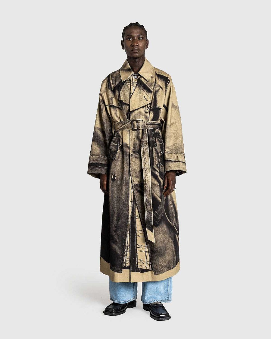 Overtoj | Jean Paul Gaultier Trompe L'Oeil Trench Coat Sand/Sort