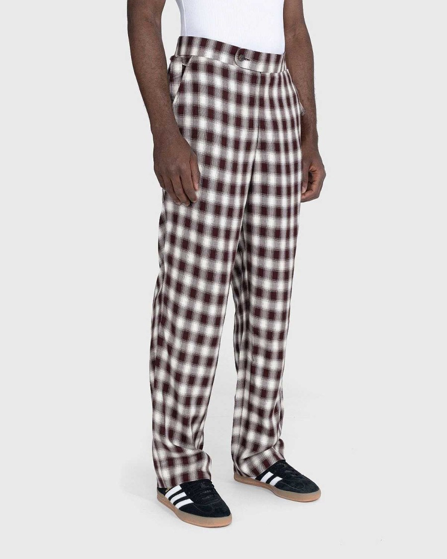 Bukser | Bode Shadow Plaid Side-Tie Bukser Brun