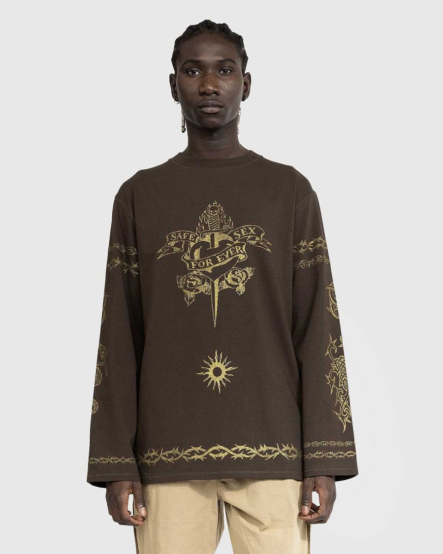 T-Shirts | Jean Paul Gaultier Tattoo Safe Sex Sweatshirt Morkebrun