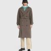 Overtoj | Auralee Borstet Alpakauld Melton Trenchcoat Mork Oliven