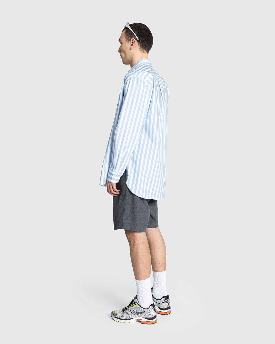 Skjorter | Meta Campania Collective Pablo Overdreven Uforet Okologisk Bomuld Poplin Skjorte Lysebla Stripe