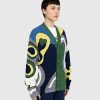 Strik | Kenzo Wavy Stripe Wool Cardigan Midnight Blue