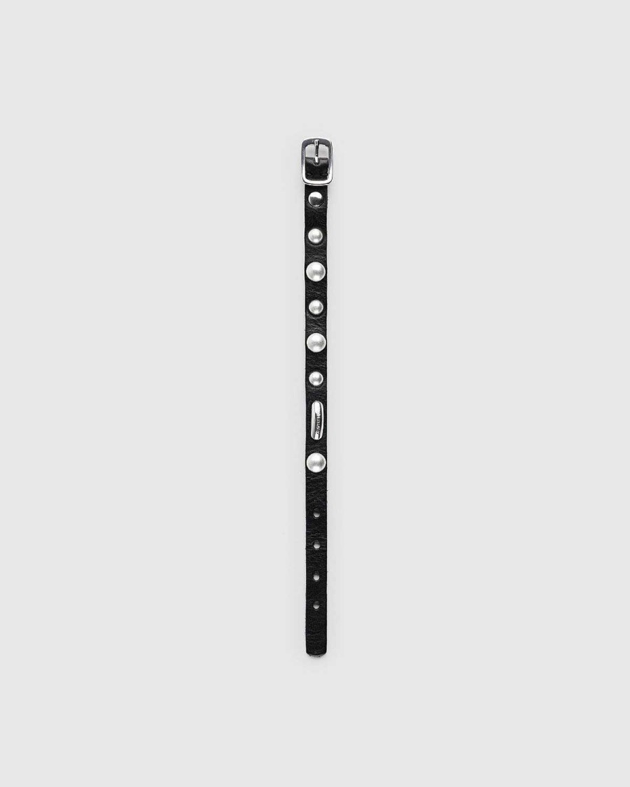 Smykker | Our Legacy Superslim Armband Grizzly Sort Laeder