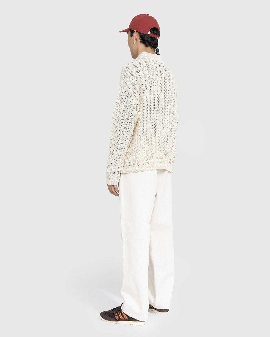 T-Shirts | Bode Pointelle Polo Langaermet Creme