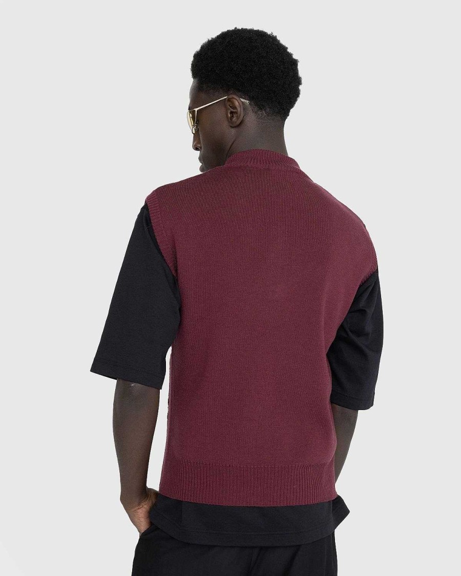 Strik | Marine Serre Moon Diamant Strik Jacquard Aermelos Pullover Rod