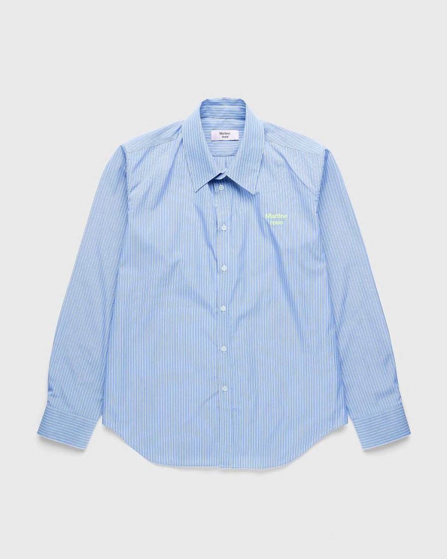 Skjorter | Martine Rose Klassisk Button-Down Skjorte Bla Og Hvid Stribe
