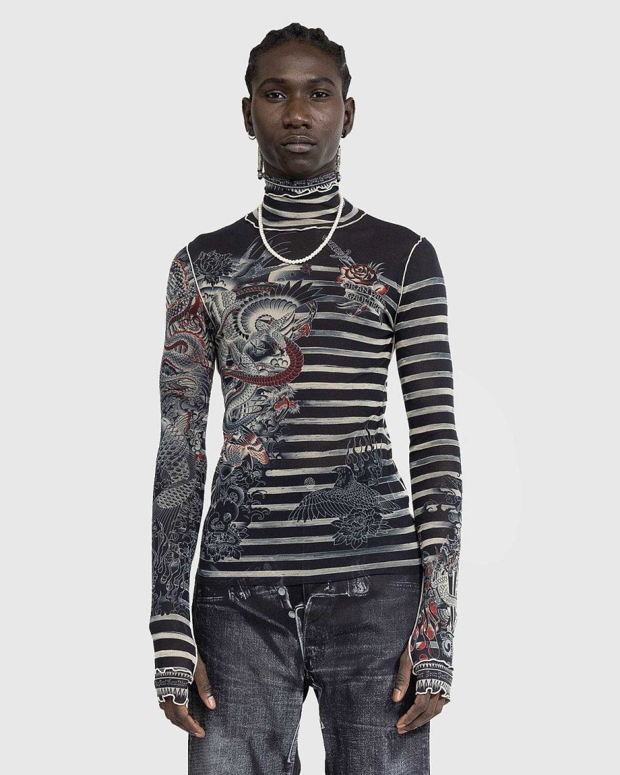 Strik | Jean Paul Gaultier Sailor Tattoo Langaermet Navy/Beige