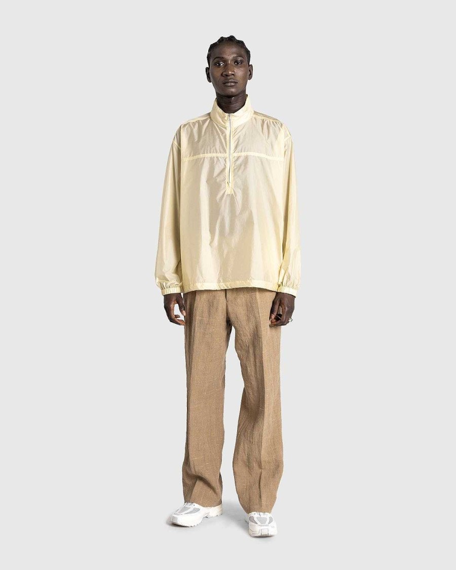 Bukser | Auralee Linned Silke Tweed Slacks Brun