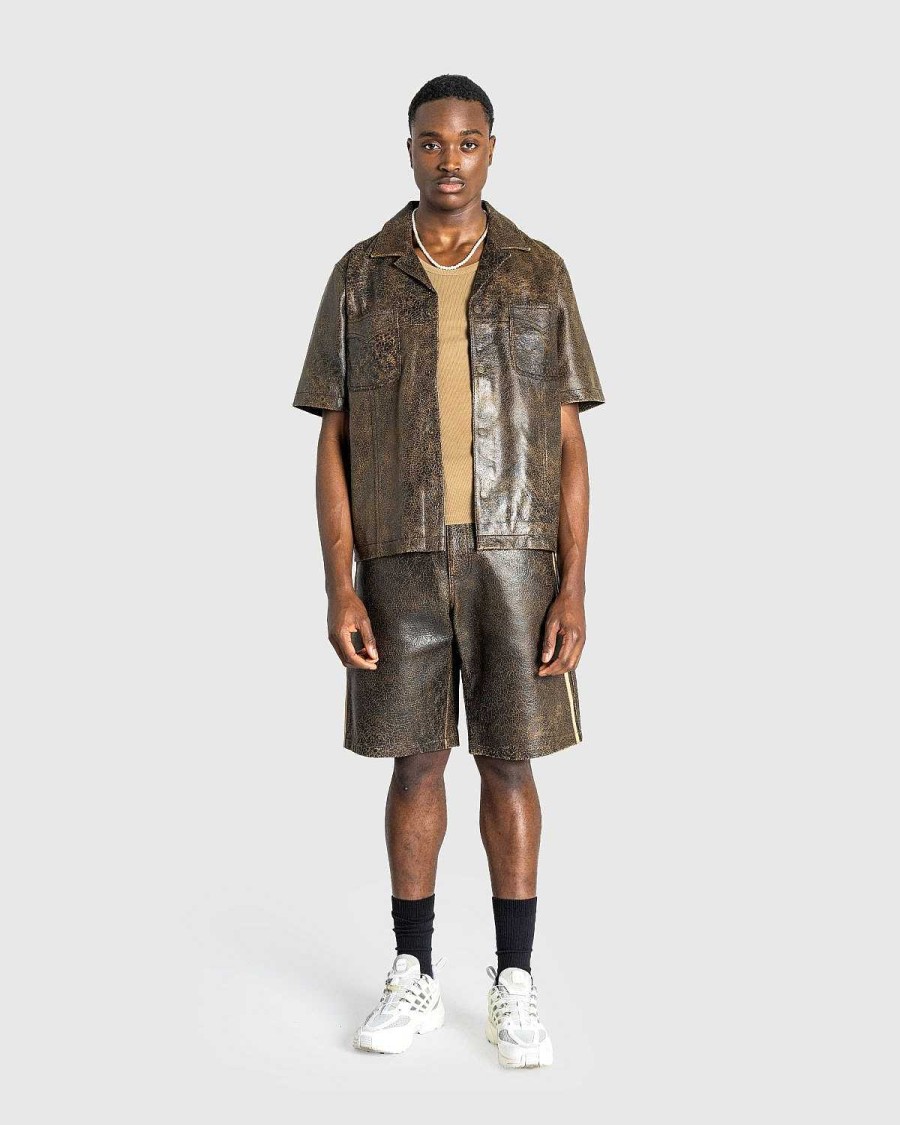 Shorts | Guess USA Crackle Laeder Short Amos Brown Multi