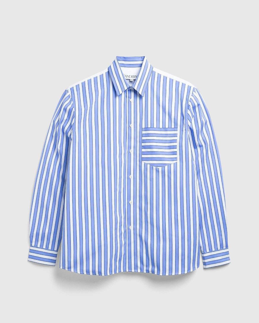 Skjorter | J.W. Anderson Classic Fit Patchwork Skjorte Bla/Hvid