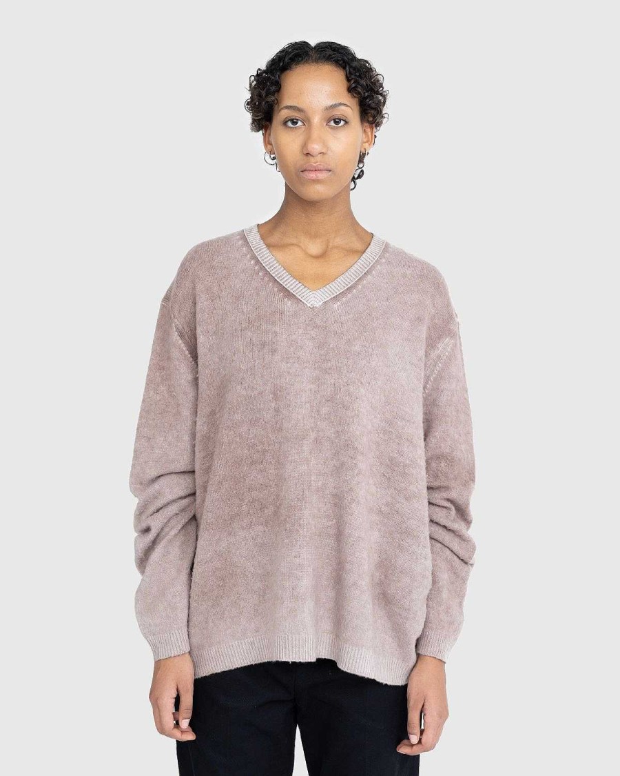 Strik | Acne Studios Uld V-Hals Sweater Brun
