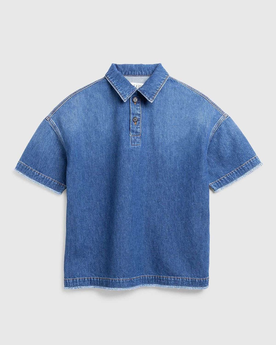 Skjorter | J.W. Anderson Denim Polo Skjorte Lysebla