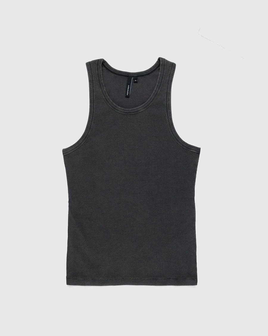 T-Shirts | Entire Studios Rib Tank Washed Black