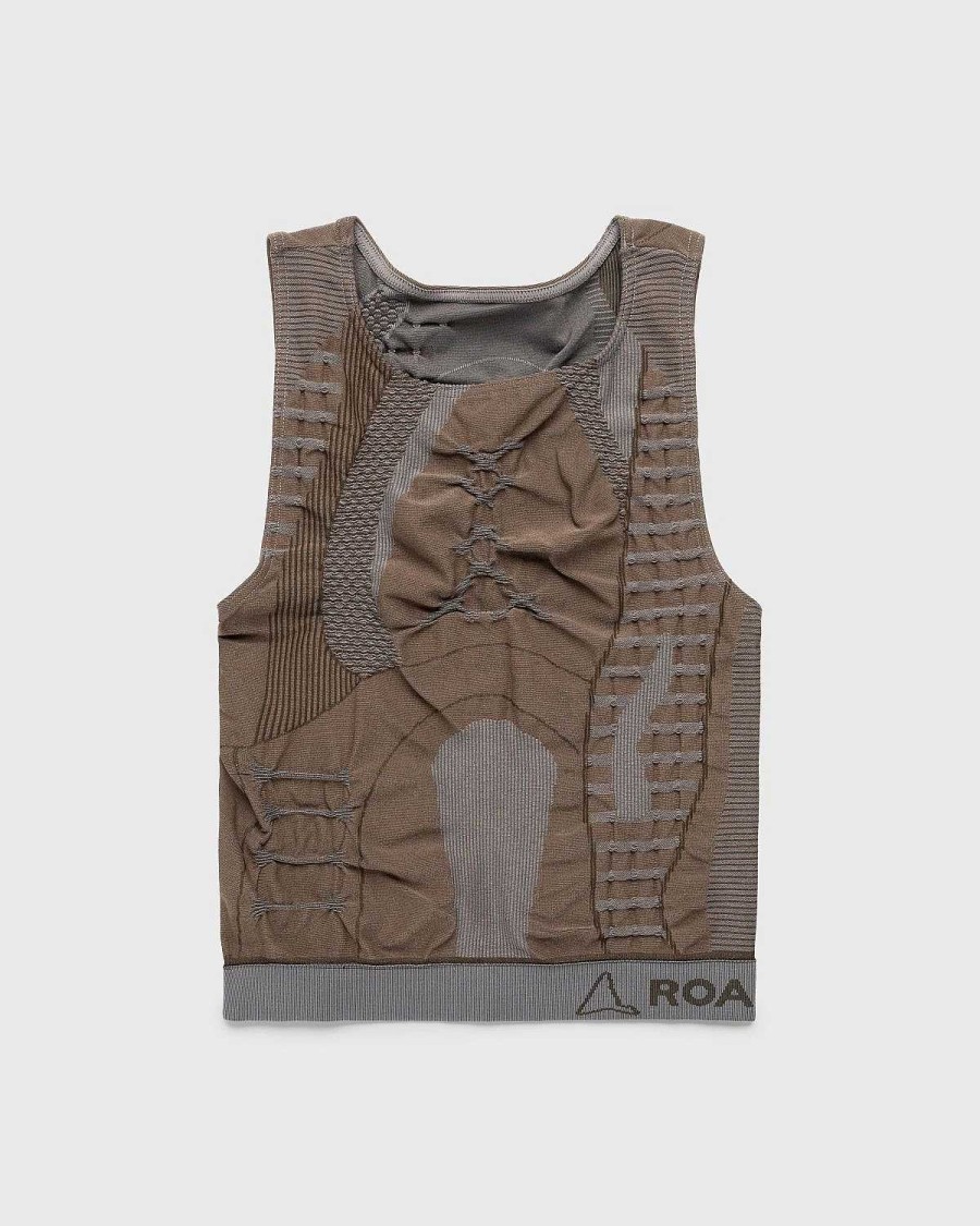 T-Shirts | ROA 3D Strik Top Brun/Gra