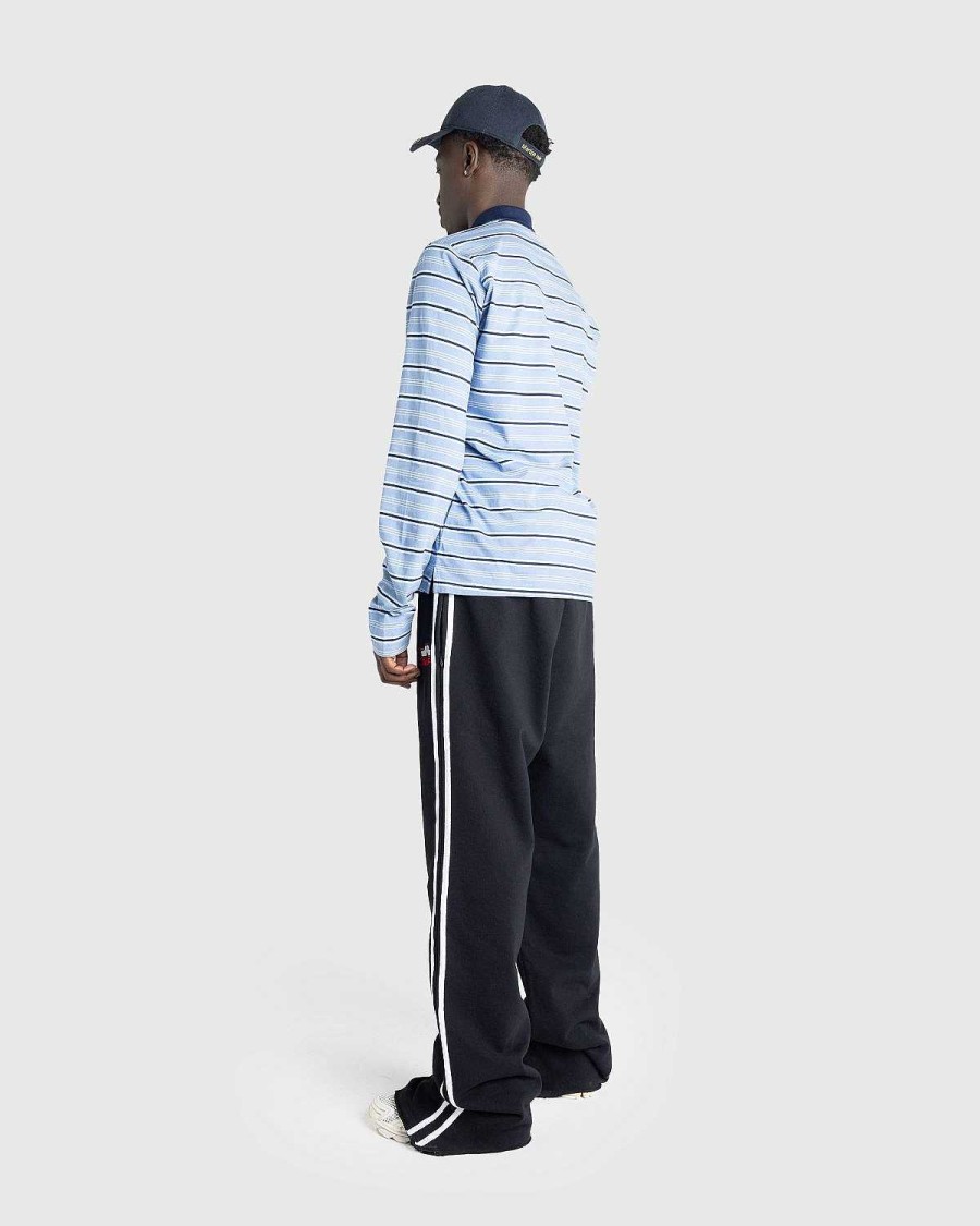 Skjorter | Martine Rose Langaermet Pulled Neck Polo Blue Stripe