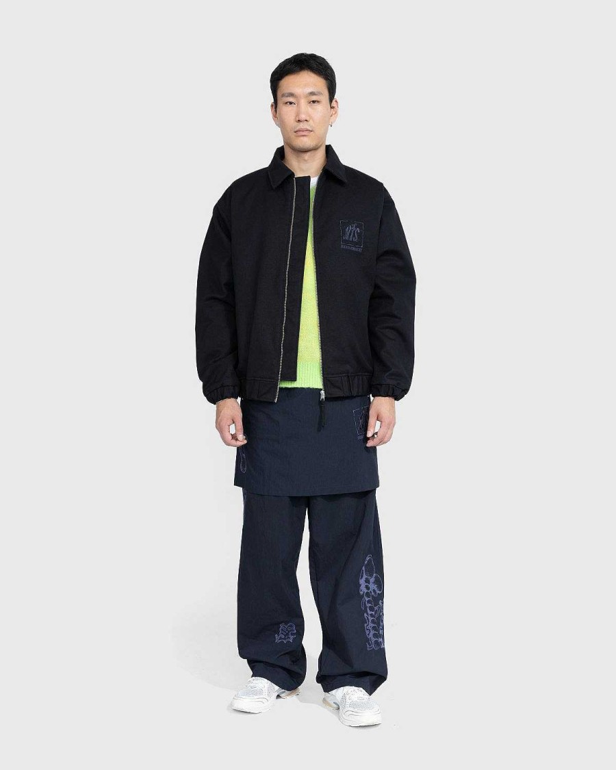 Bukser | NTS Borstet Nylon Trackpants Navy