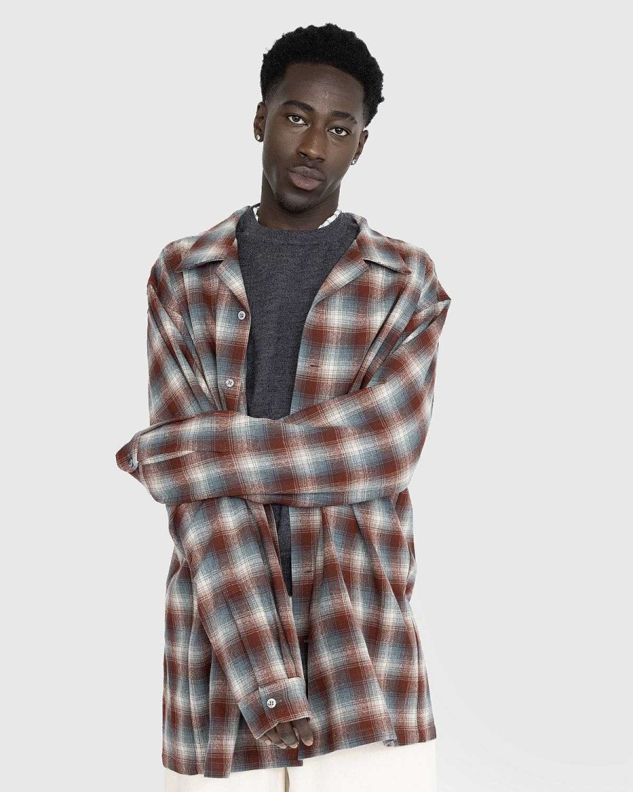 Skjorter | Maison Margiela Oversized Ternet Uld Button-Down Skjorte Multi