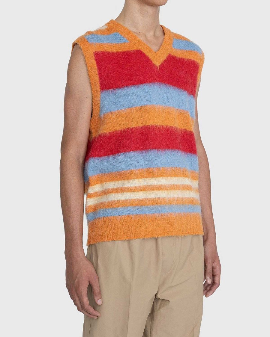 Strik | Highsnobiety Stribet V-Hals Sweatervest Burnt Orange
