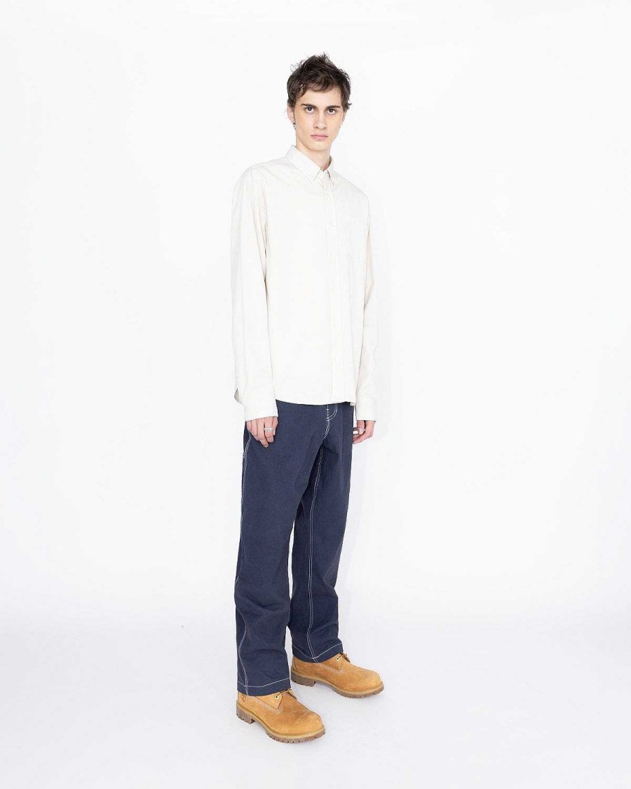 Skjorter | Highsnobiety HS05 Garment-Dyed Peach Langaermet Skjorte Gra