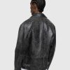 Overtoj | Guess USA Crackle Laederjakke Sort