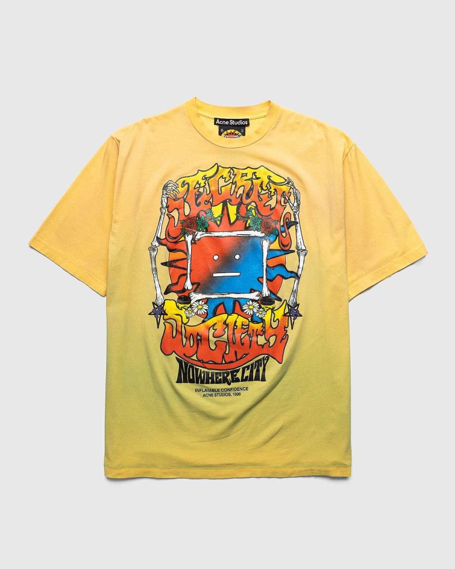 T-Shirts | Acne Studios Multi T-Shirt Med Krakket Print