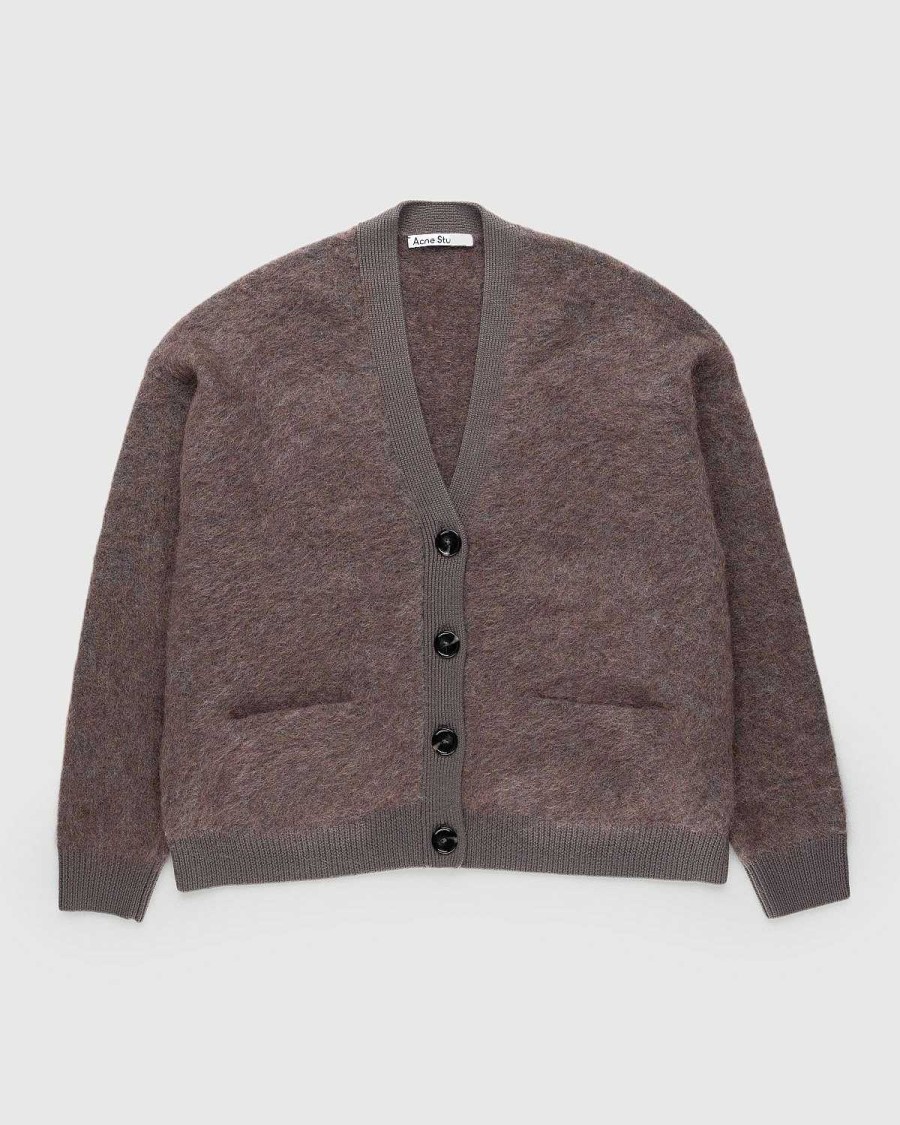 Strik | Acne Studios Mohair Cardigan Brun