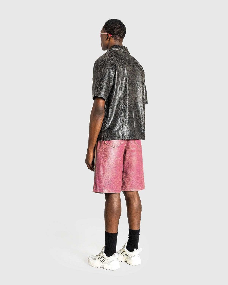Shorts | Guess USA Crackle Leather Short Distressed Damson Multi