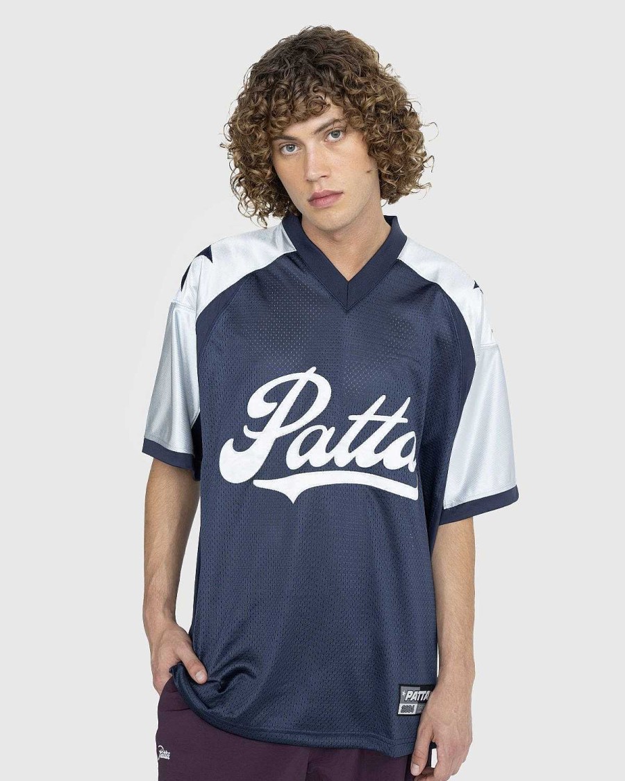 T-Shirts | Patta Respect Fodboldtroje Blue Nights/Perlebla