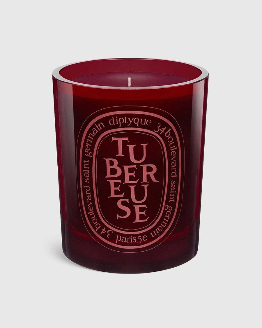 Stearinlys | Diptyque Rodt Lys Tubereuse 300G