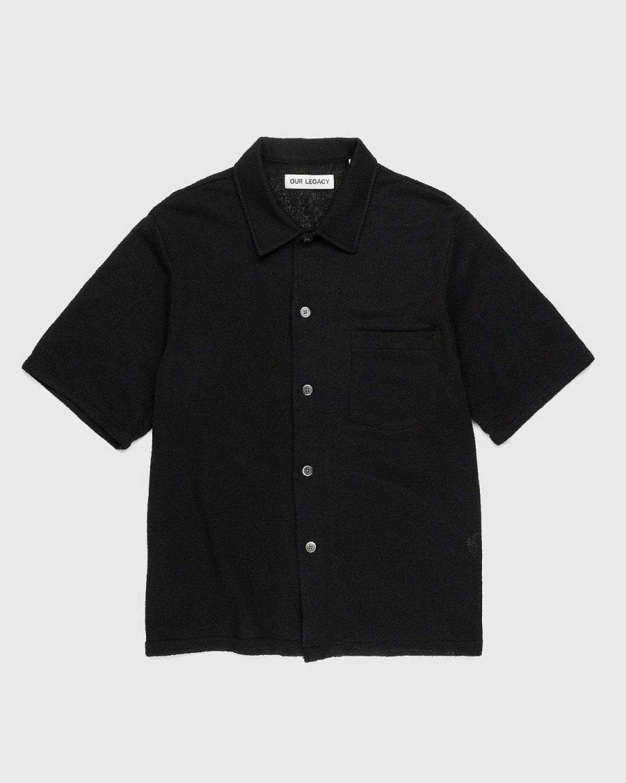 Skjorter | Our Legacy Box Kortaermet Skjorte Sort Boucle