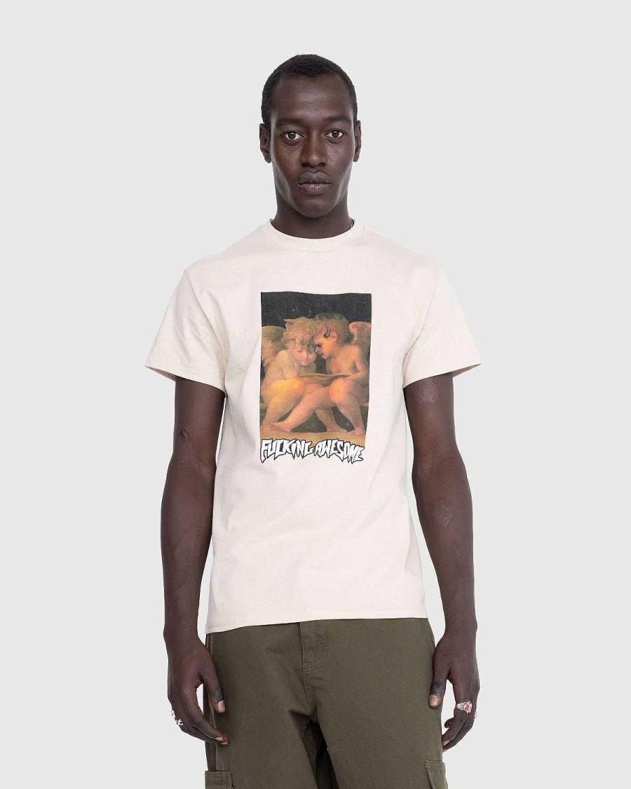 T-Shirts | Fucking Awesome Engel Med Daemonisk Engel T-Shirt Sand