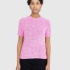 Strik | Acne Studios Kortaermet Crewneck Sweater Pink