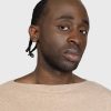 T-Shirts | Auralee Hard Twist Bomuld Cashmere Boat Neck Langaermet Tee Beige