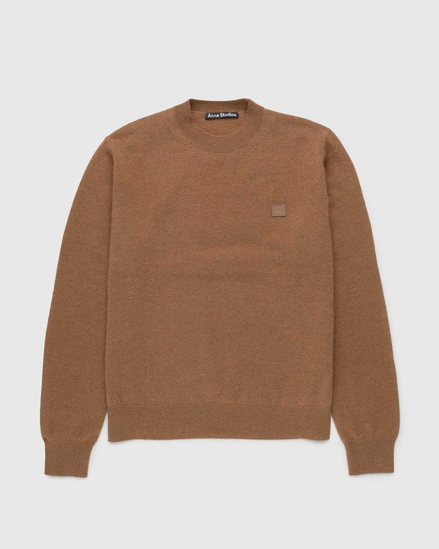 Strik | Acne Studios Uld Crewneck Sweater Toffee Brown