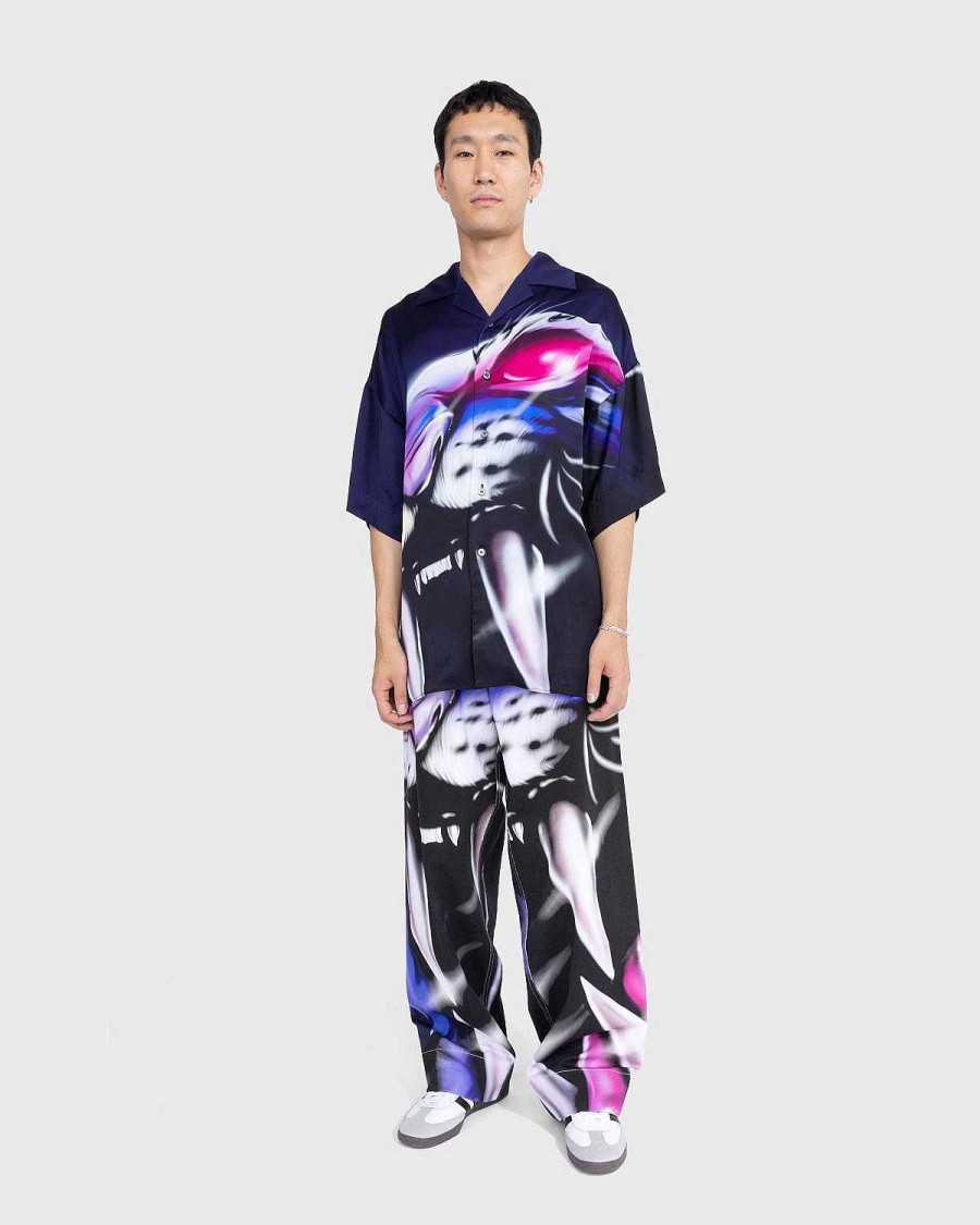 Skjorter | Gerrit Jacob Satintrykt Skjorte Navy/Lilac