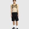 T-Shirts | Jean Paul Gaultier Mesh Tank Top Printet Cartouche Gron/Ecru/Sort/Orange